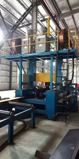 Cadena de producción automática de vigas H de poca potencia 3 en 1 soldadora de vigas H